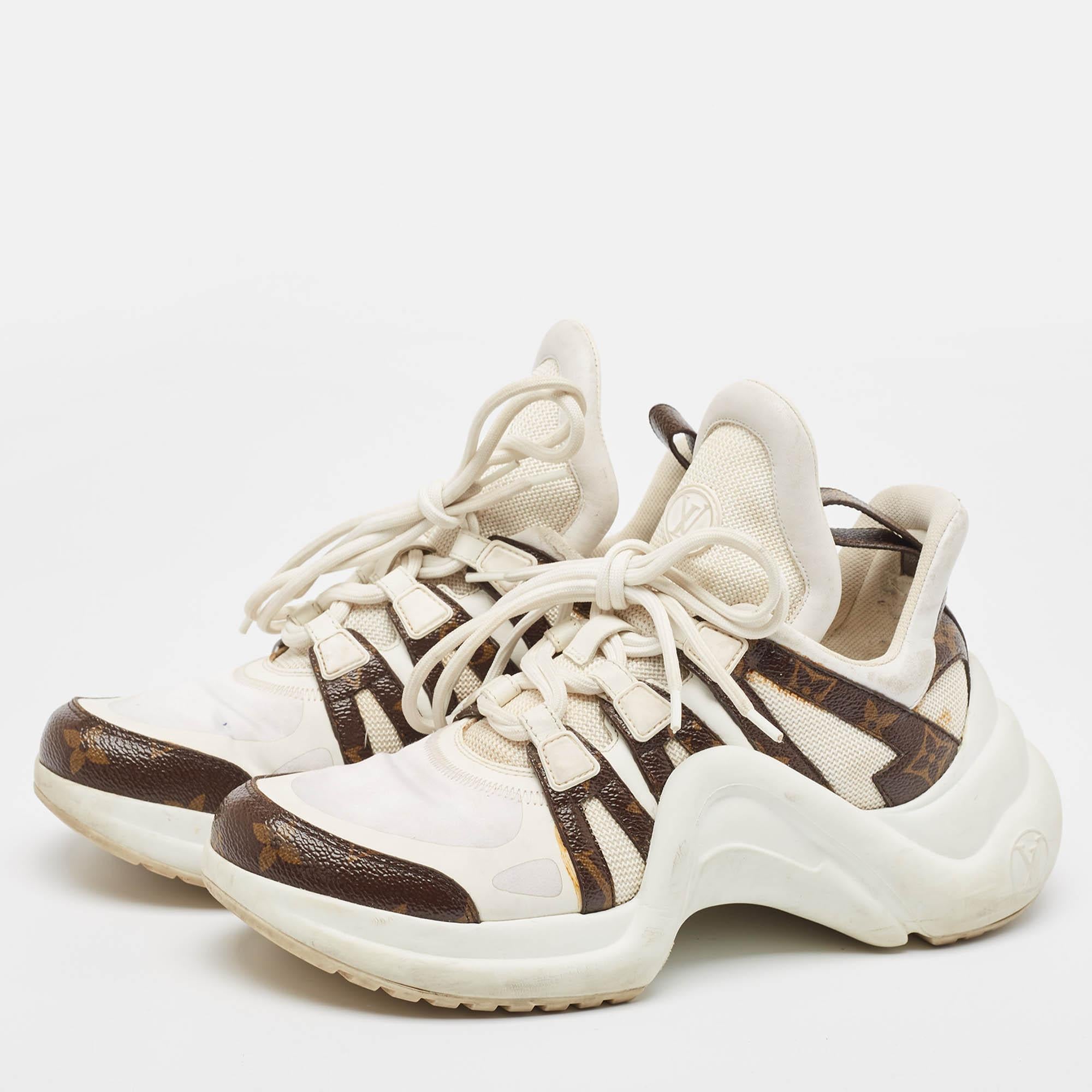Elevate your footwear game with these LV Archlight sneakers. Combining high end aesthetics and unmatched comfort these sneakers are a symbol of modern luxury and impeccable taste.