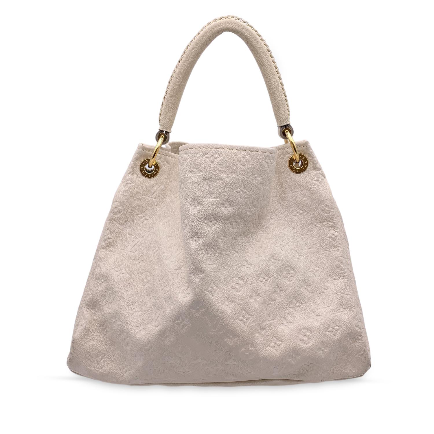 Louis Vuitton White Monogram Empreinte Leather Artsy MM Tote Bag In Excellent Condition In Rome, Rome