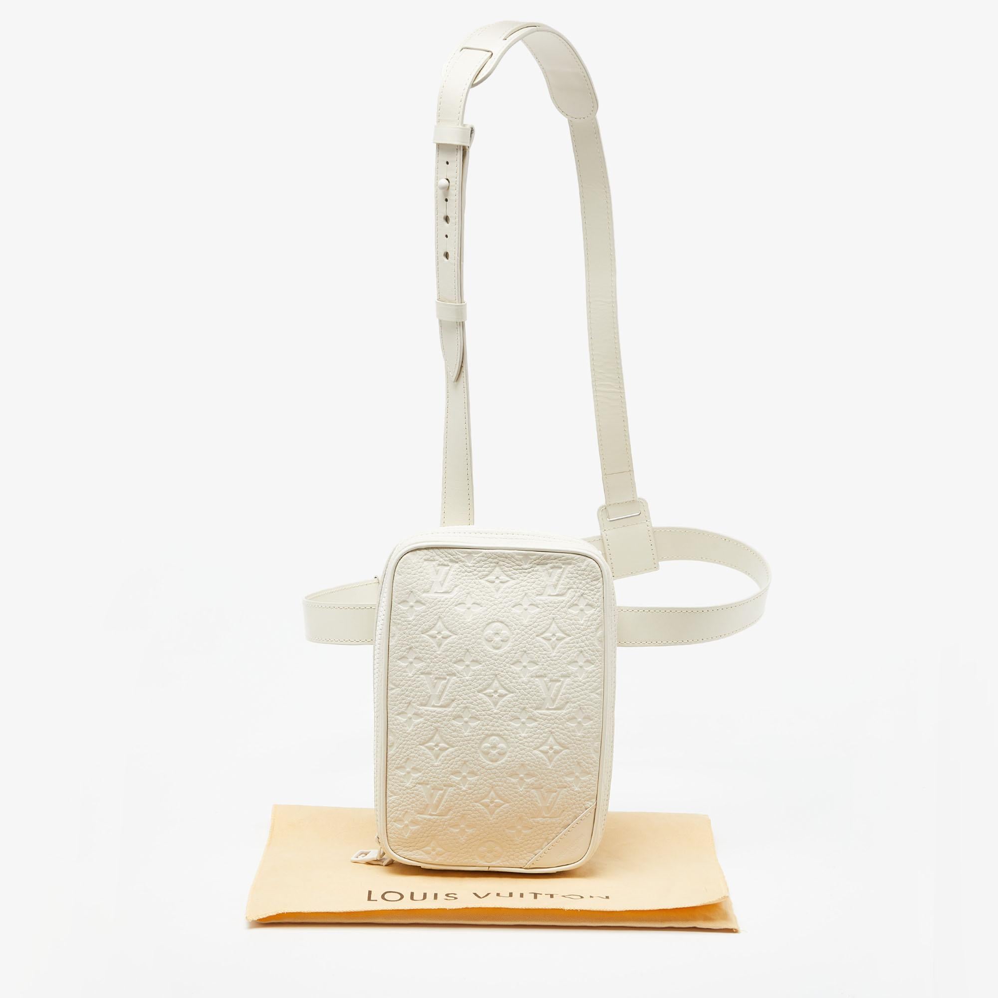 Louis Vuitton White Monogram Empreinte Utility Side Bag For Sale 8