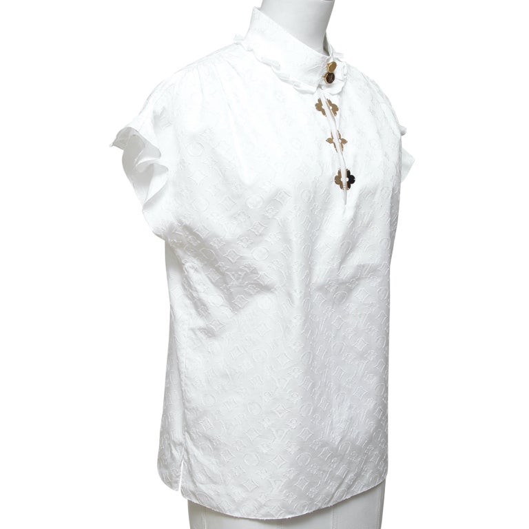 Blouse Louis Vuitton White size 36 FR in Cotton - 35445063