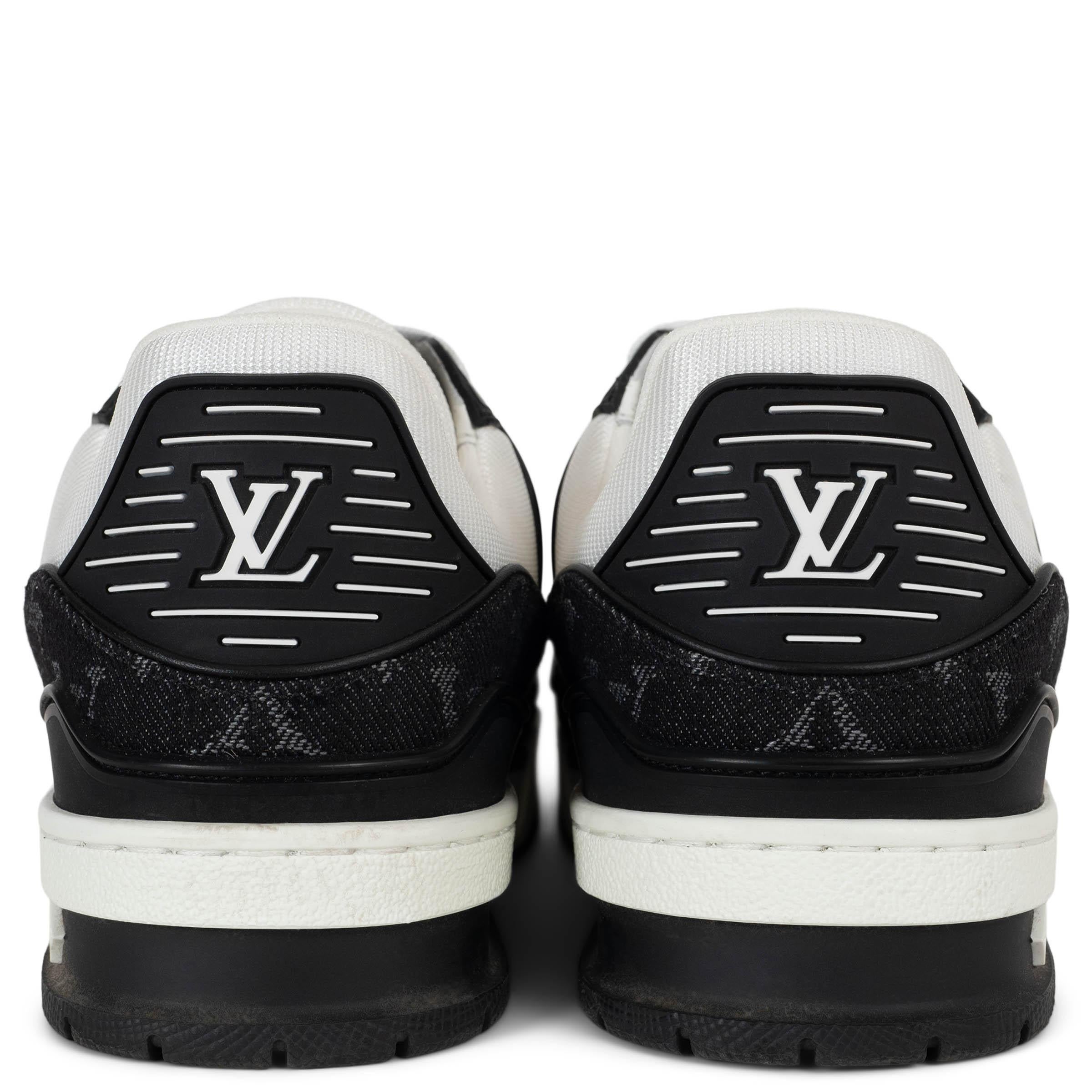 LOUIS VUITTON bianco Monogram Pelle e Denim Sneakers TRAINER Scarpe 38 In condizioni ottime in vendita a Zürich, CH