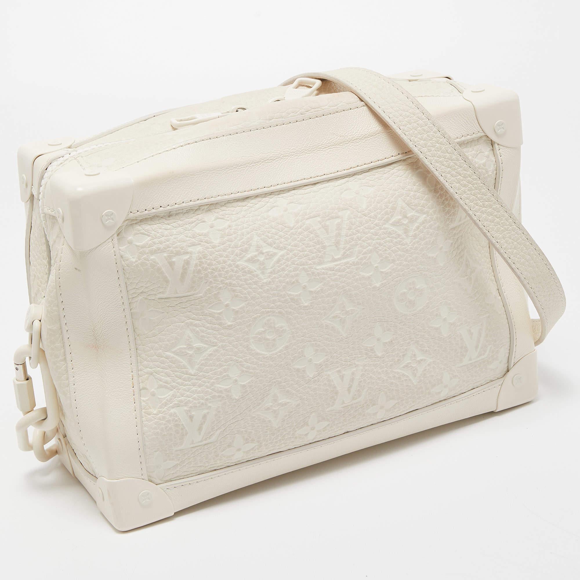 Women's Louis Vuitton White Monogram Leather Legacy Soft Trunk Bag