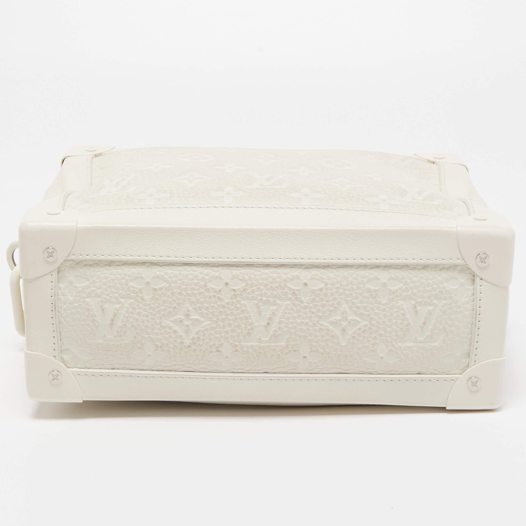 Louis Vuitton White Monogram Leather Legacy Soft Trunk Bag 1