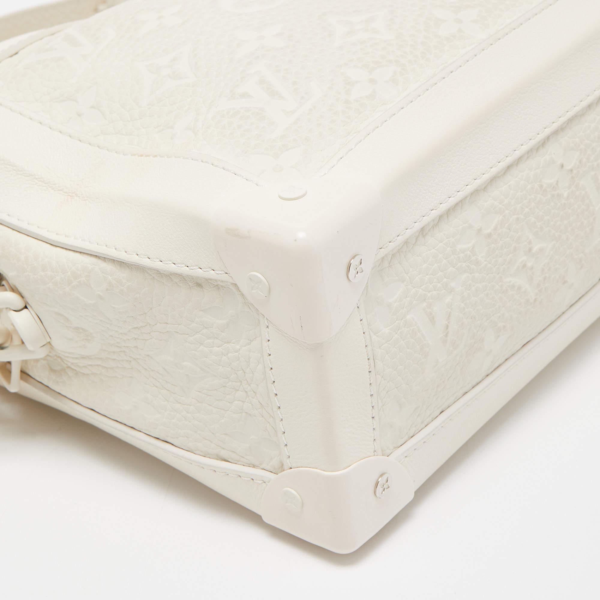 Louis Vuitton White Monogram Leather Legacy Soft Trunk Bag 3