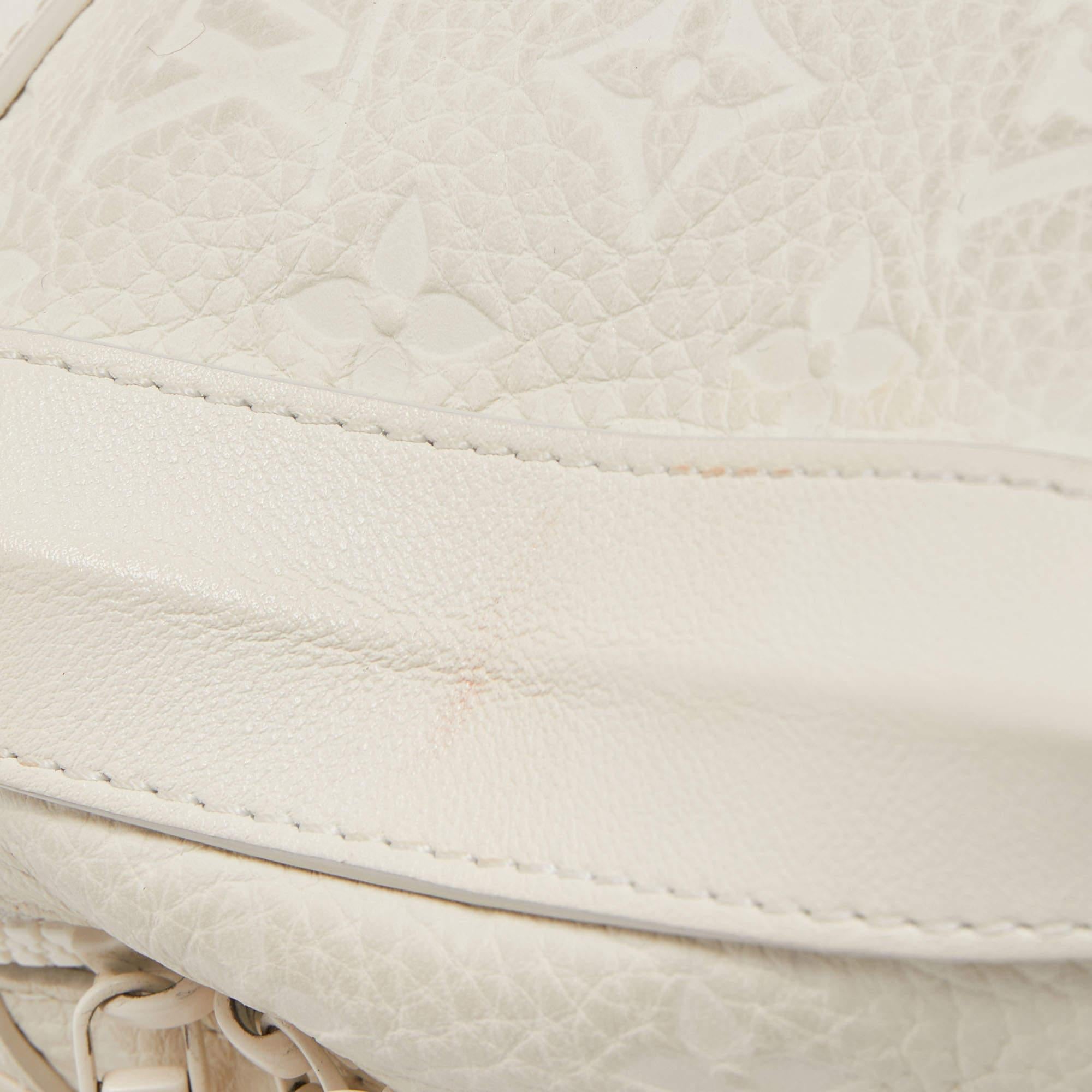 Louis Vuitton White Monogram Leather Legacy Soft Trunk Bag 4