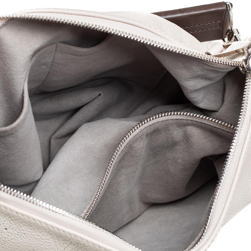 Louis Vuitton White Monogram Mahina Leather Selene PM Bag 1
