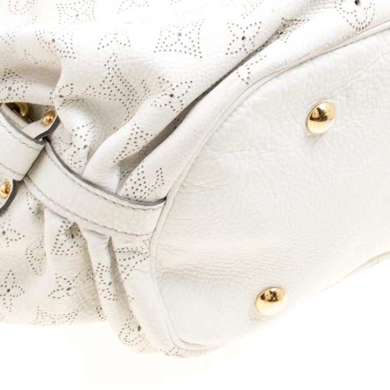Louis Vuitton White Monogram Mahina Leather XL Bag 5