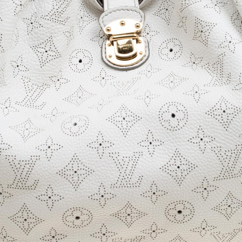 Louis Vuitton White Monogram Mahina Leather XL Bag 6