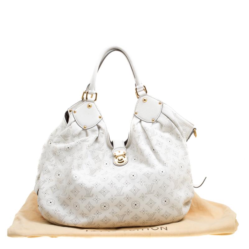 Louis Vuitton White Monogram Mahina Leather XL Bag 7