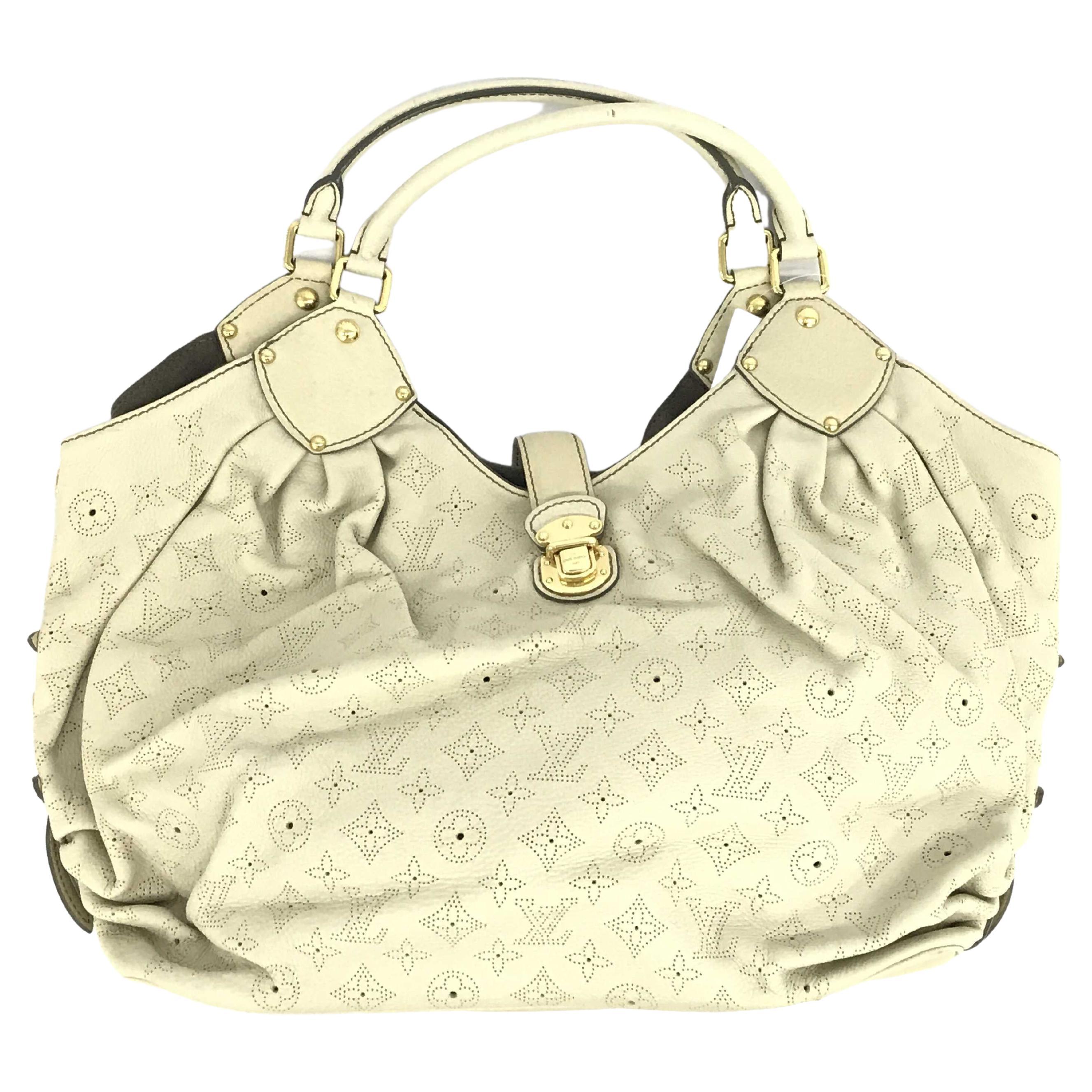 Louis Vuitton White Monogram Mahina Leather XL Hobo Bag For Sale