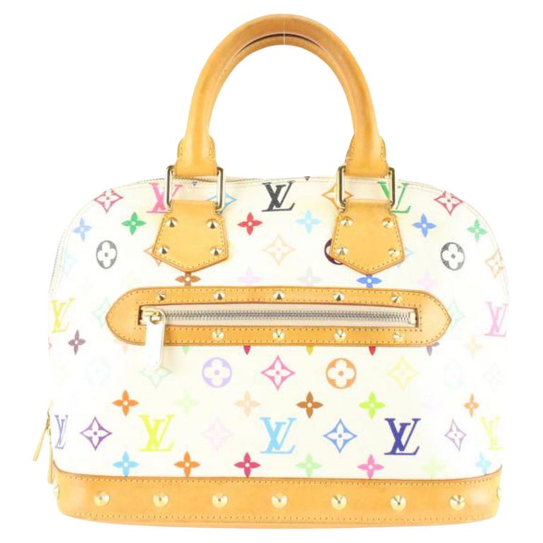 Louis Vuitton White Multicolour Monogram Murakami Alma Handbag Tote Y2K  Style