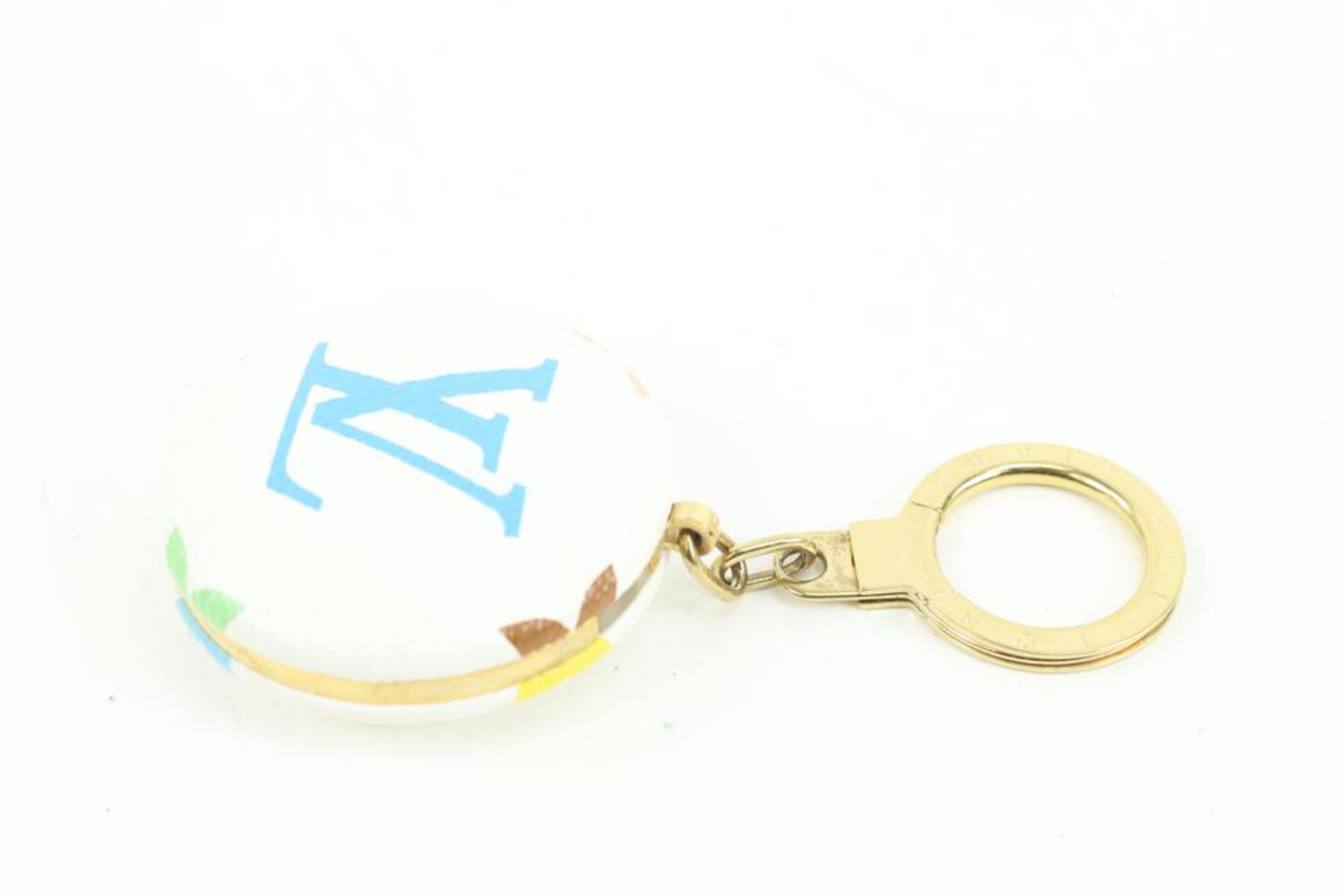 Louis Vuitton White Monogram Multicolor Astropill Round Charm LED Key Fob 96lz41 For Sale 5