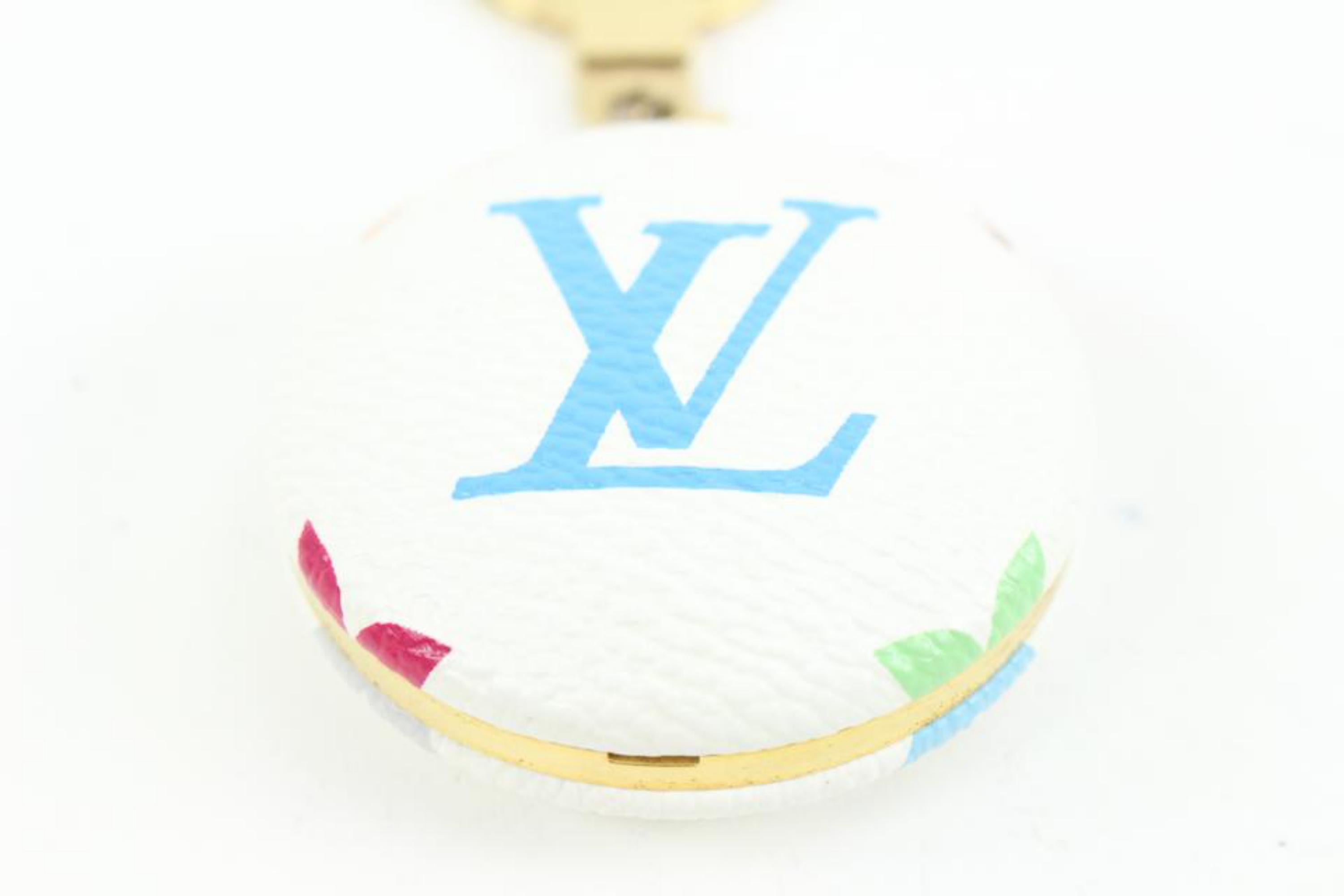 Louis Vuitton White Monogram Multicolor Astropill Round Charm LED Key Fob 96lz41 For Sale 6
