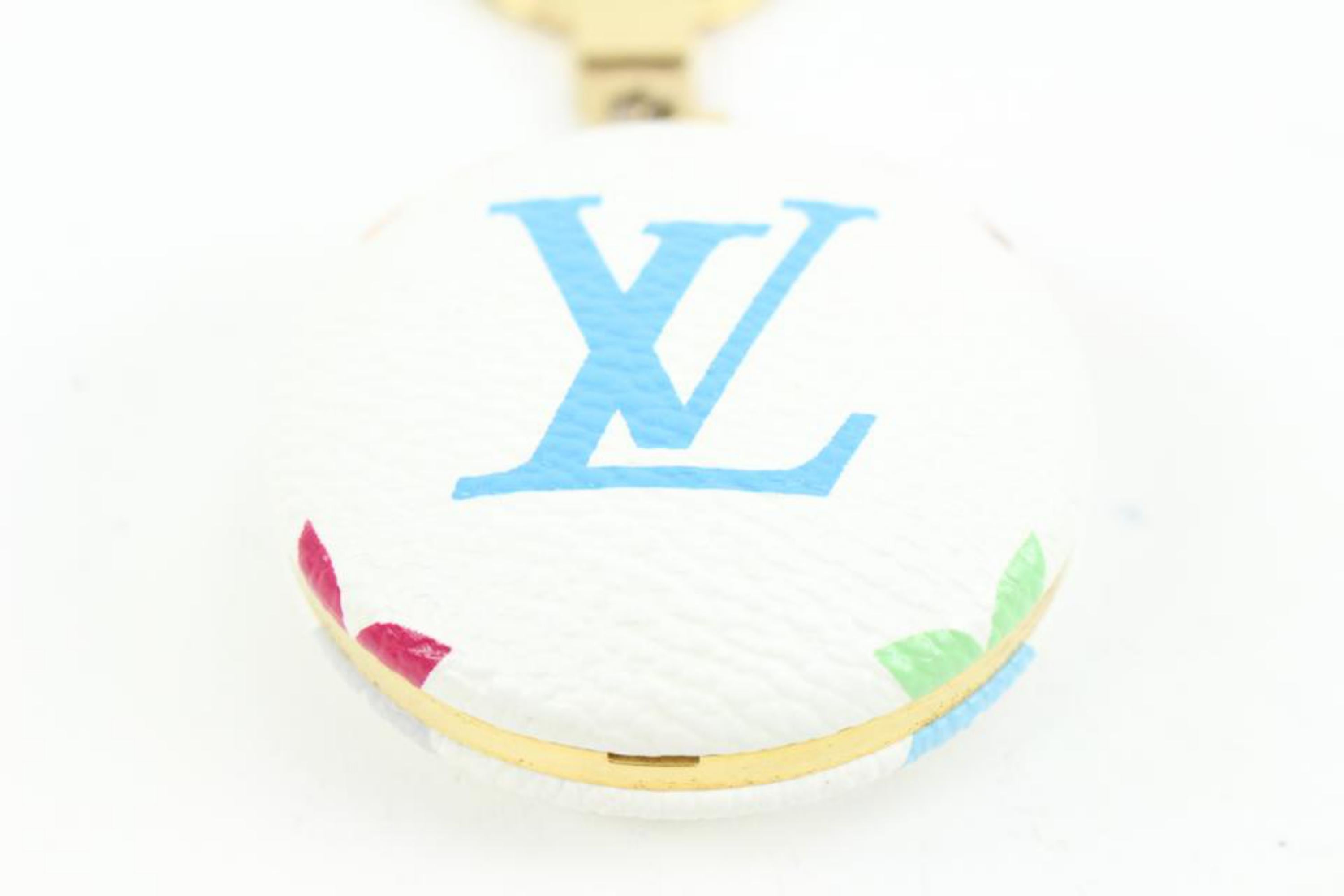 Louis Vuitton White Monogram Multicolor Astropill Round Charm LED Key Fob 96lz41 6