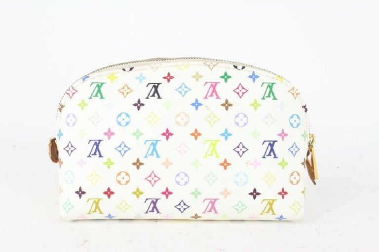 Louis Vuitton Game On White Multicolor Blanc Cosmetic Pouch Round Toiletry  862147