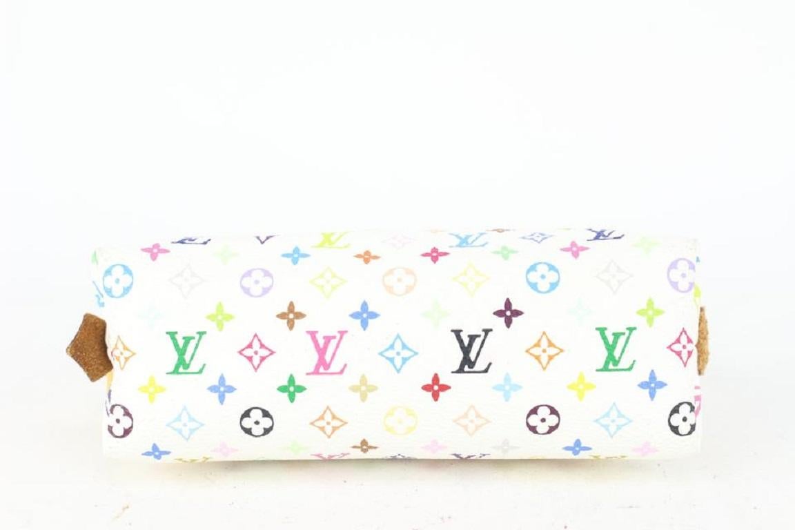 Louis Vuitton White Monogram Multicolor Blanc Cosmetic Pouch Demi Ronde 237lv810 In Good Condition In Dix hills, NY