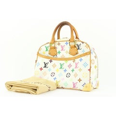 Louis Vuitton White Monogram Multicolor Blanc Deauville Bowler Bag 614lvs316
