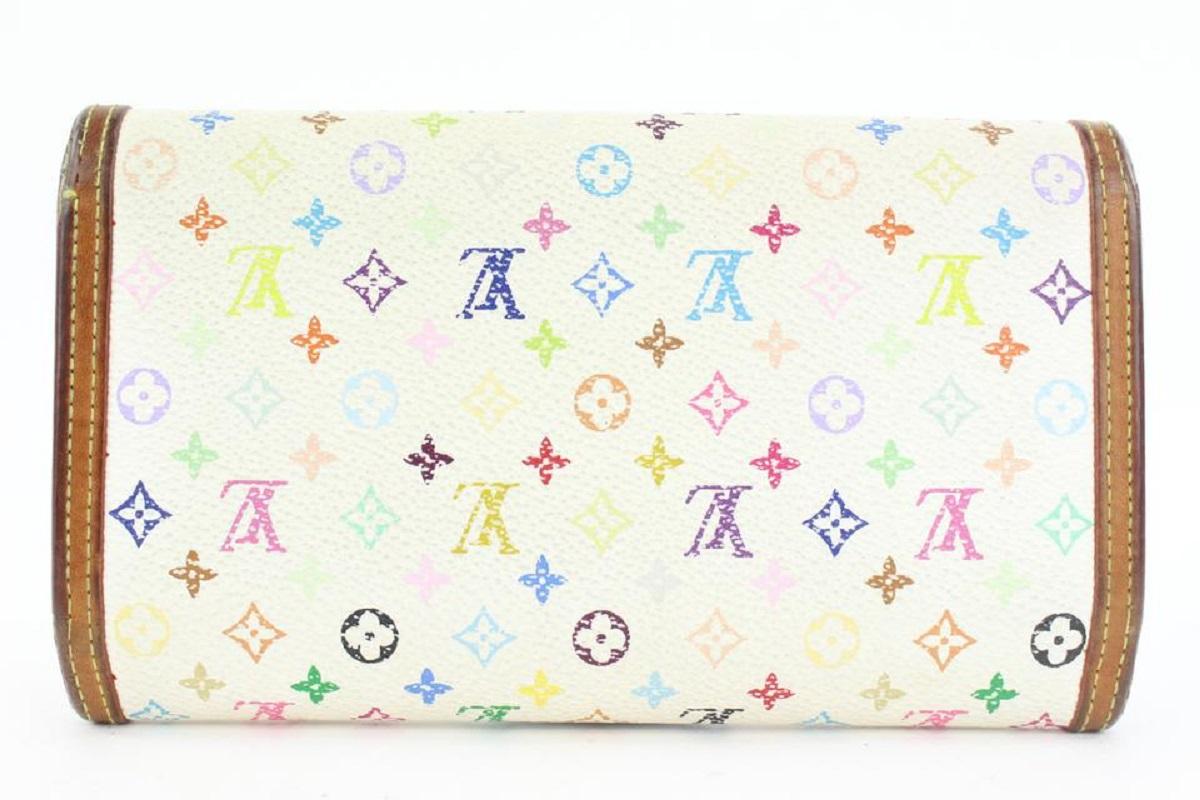 Louis Vuitton White Monogram Multicolor Blanc Porte Tresor Sarah Wallet 6lvs114 2