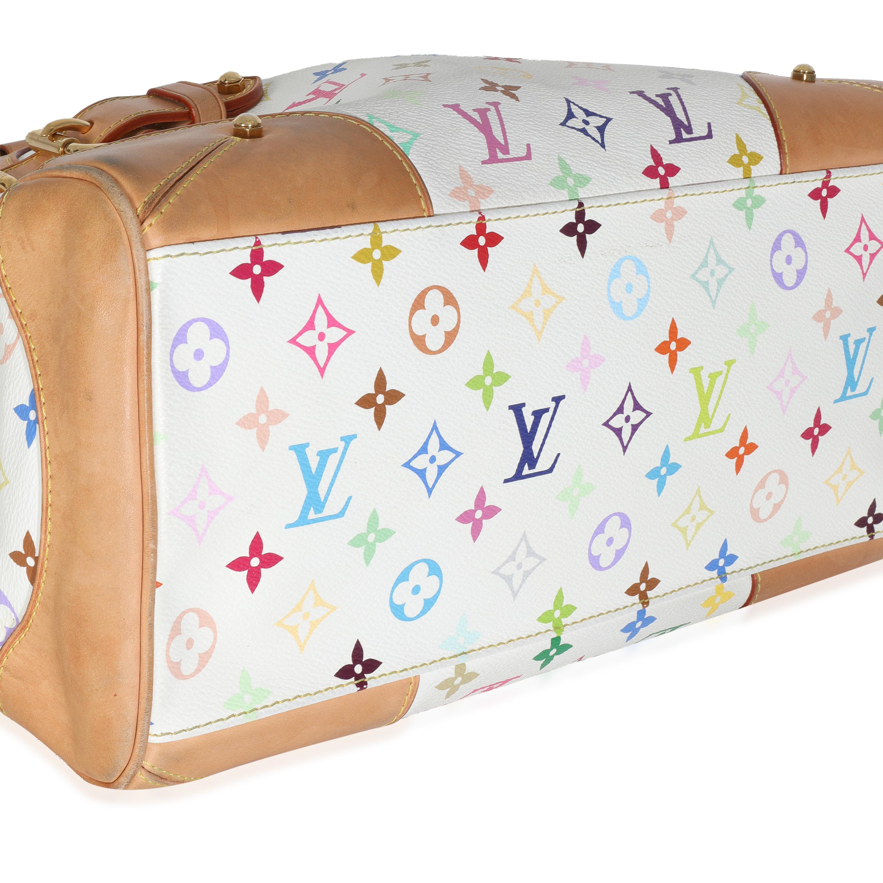 Louis Vuitton White Monogram Multicolor Canvas Claudia For Sale 1