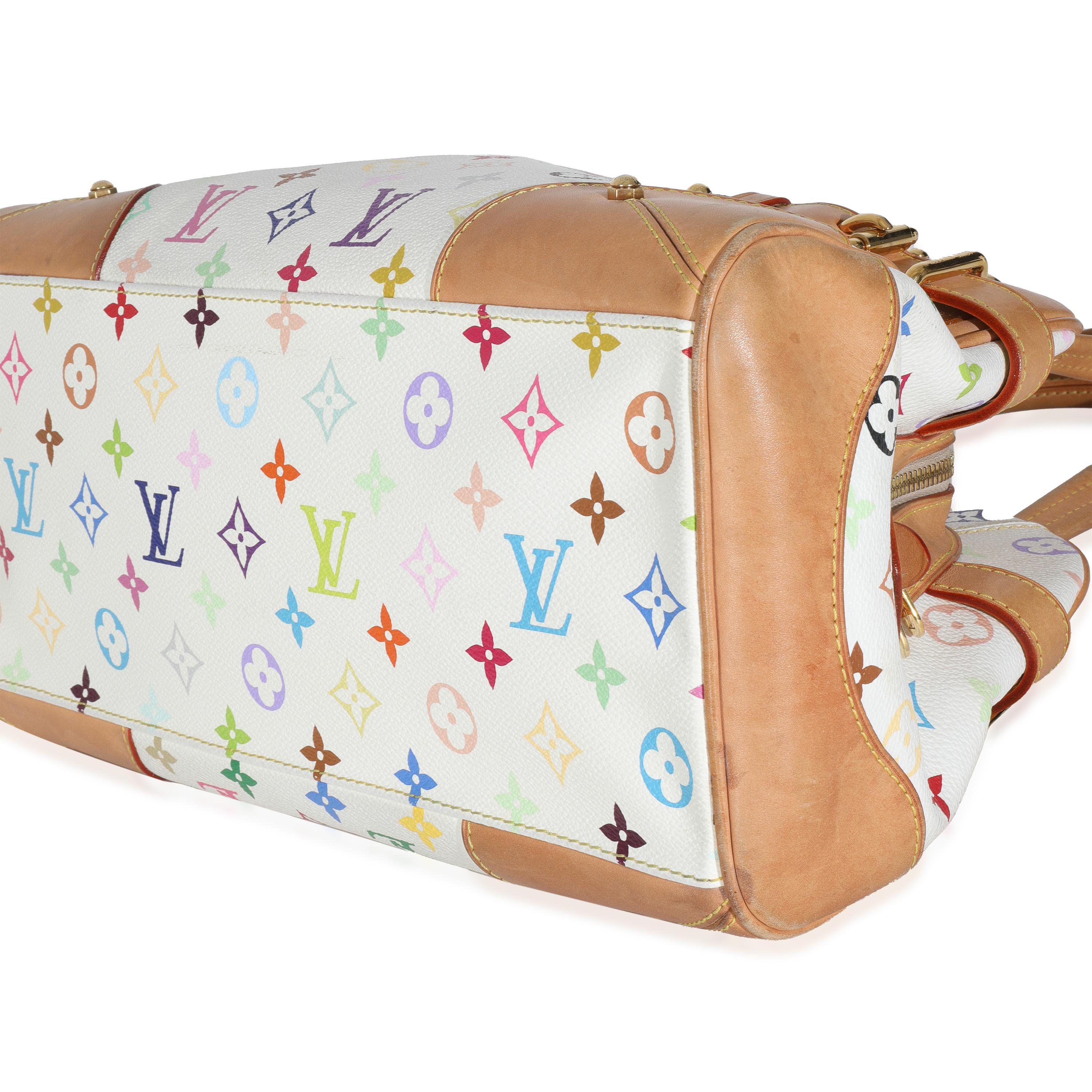 Louis Vuitton White Monogram Multicolor Canvas Claudia For Sale 2