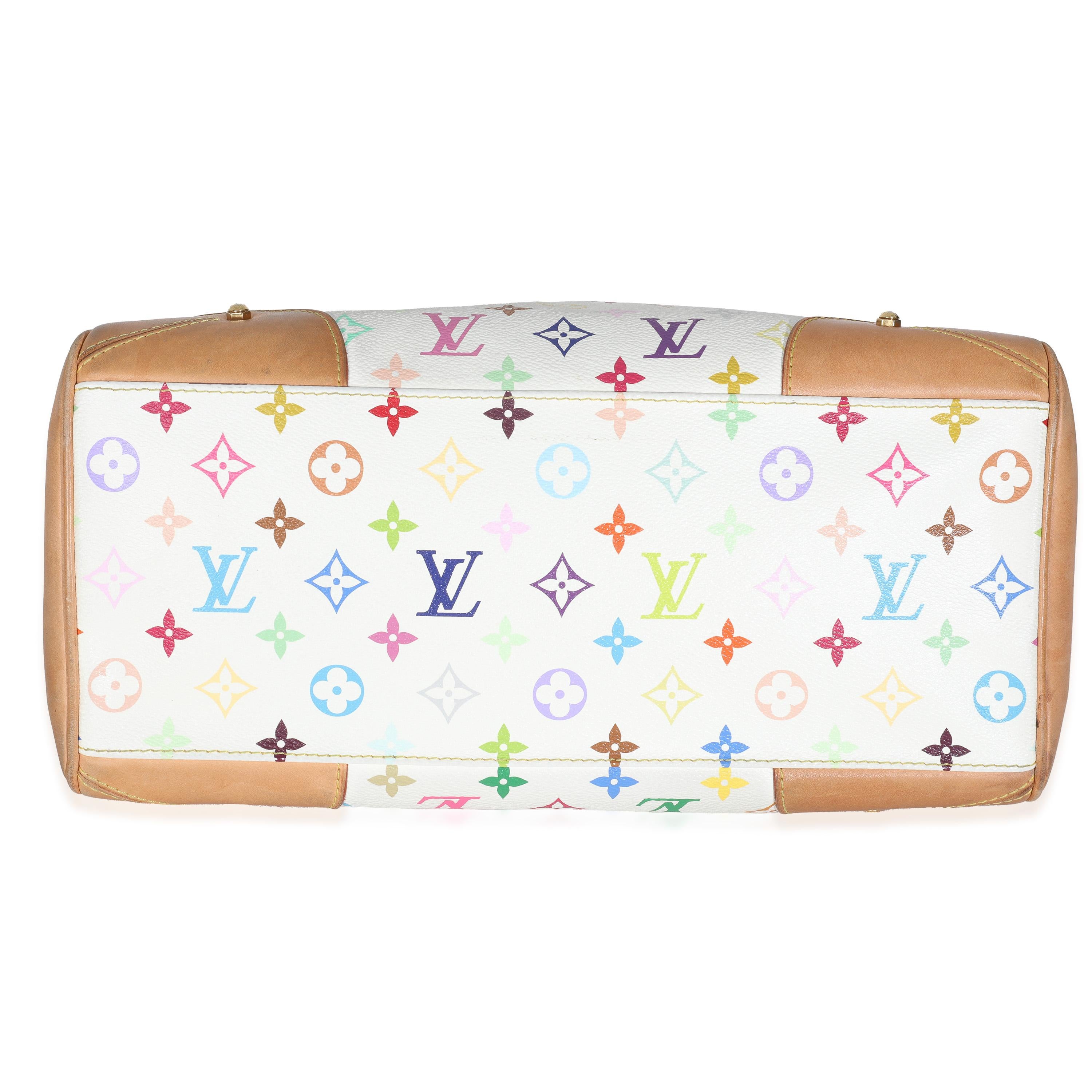 Louis Vuitton White Monogram Multicolor Canvas Claudia For Sale 3