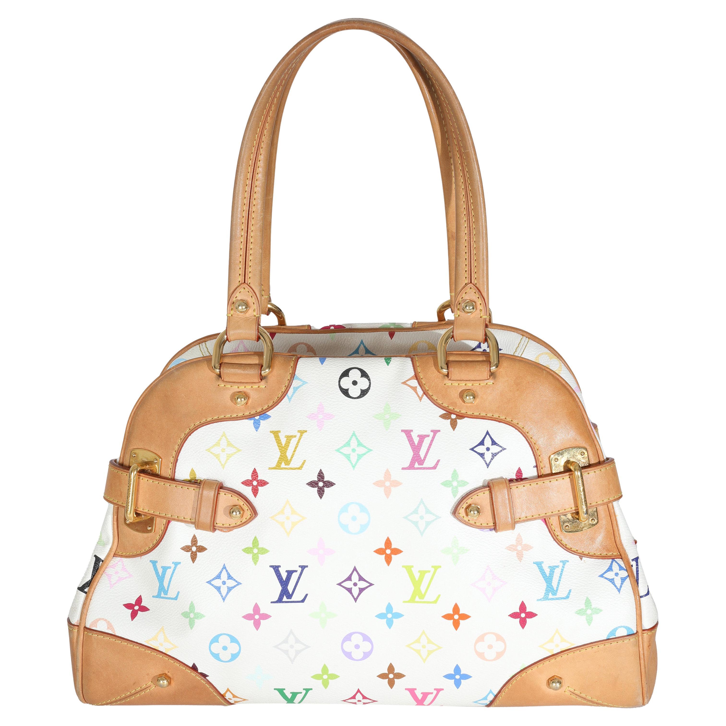 Louis Vuitton White Monogram Multicolor Canvas Claudia