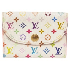 Vintage Louis Vuitton White Monogram Multicolor Canvas Leather Business Cardholder