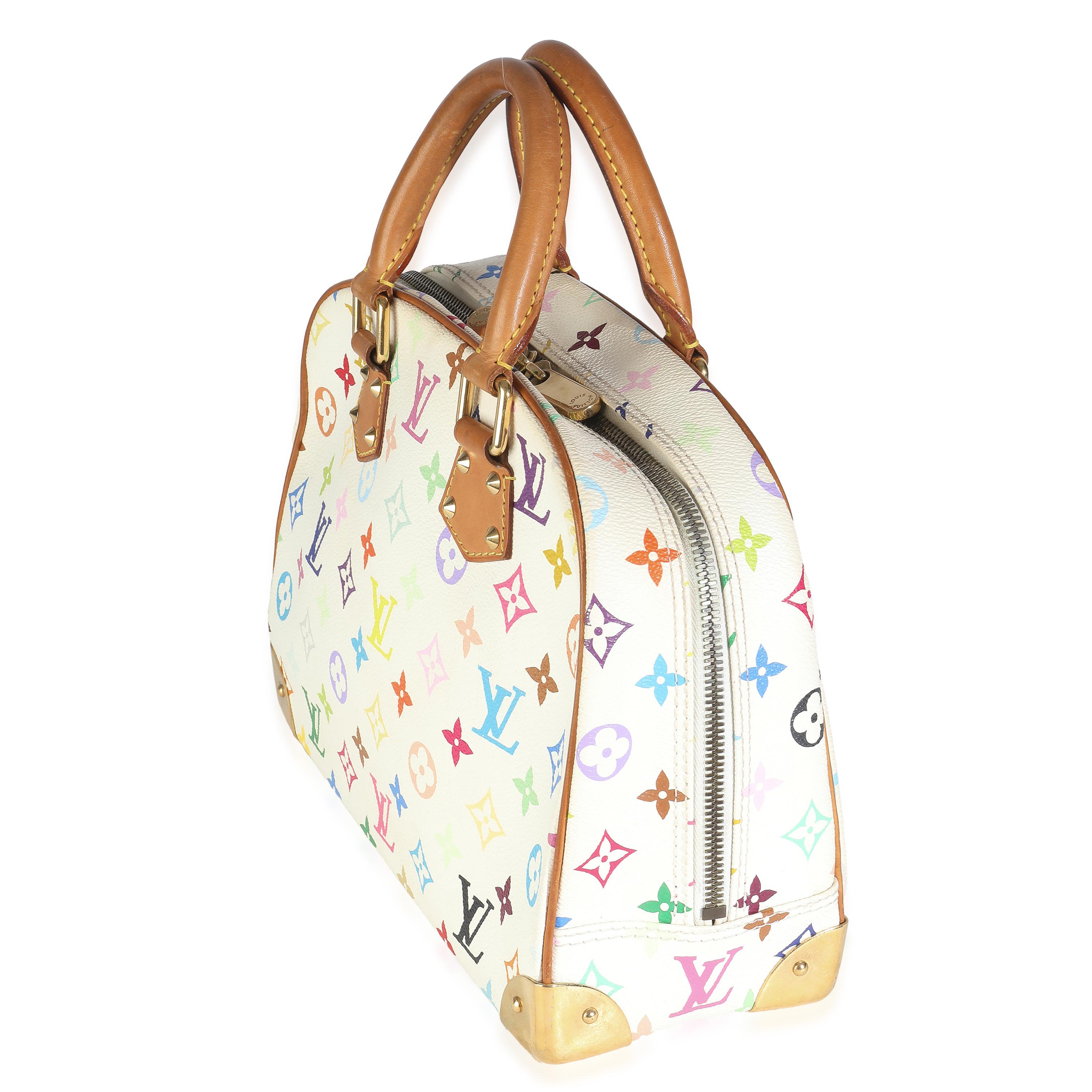 Louis Vuitton White Monogram Multicolor Canvas Trouville Bon état - En vente à New York, NY