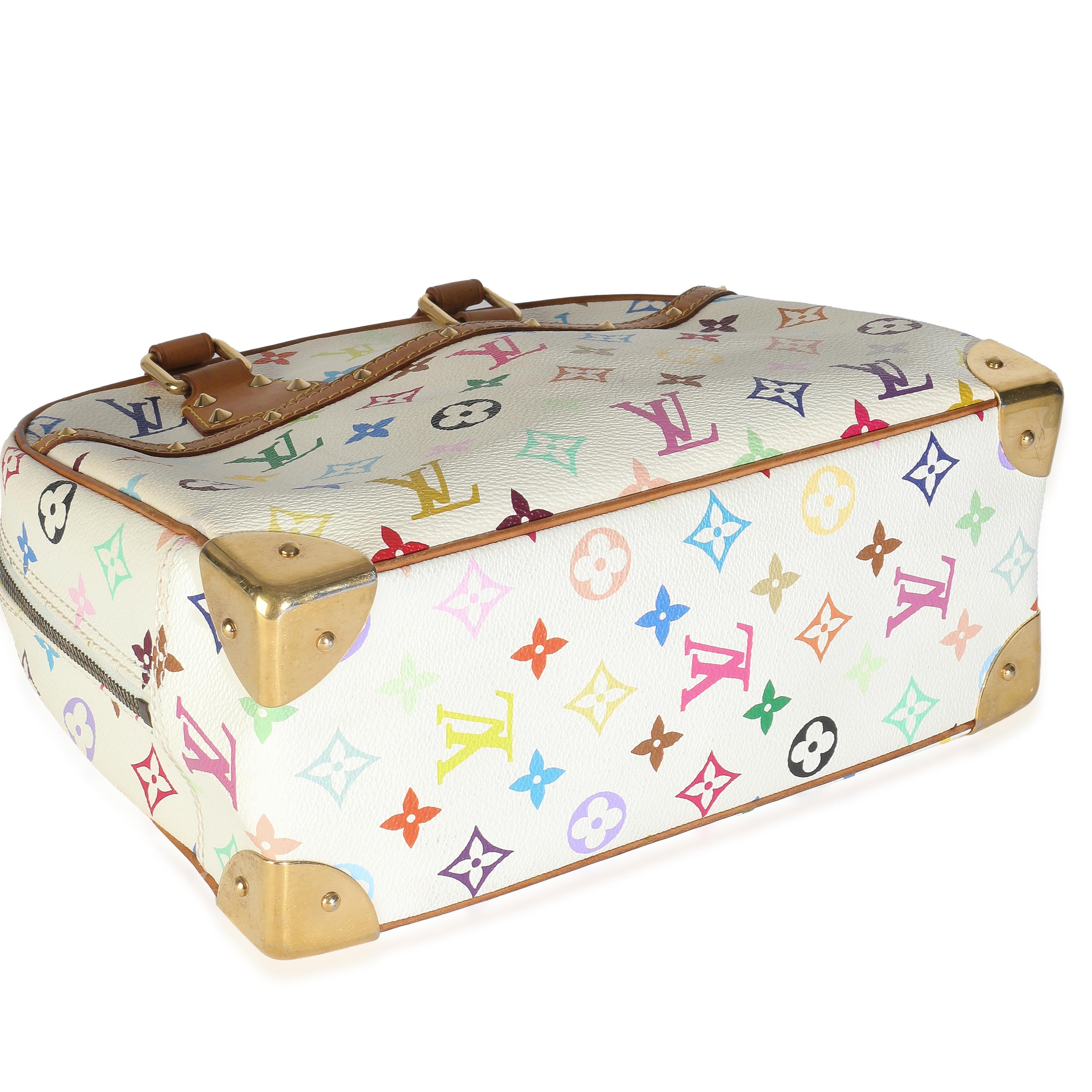 Louis Vuitton White Monogram Multicolor Canvas Trouville Pour femmes en vente
