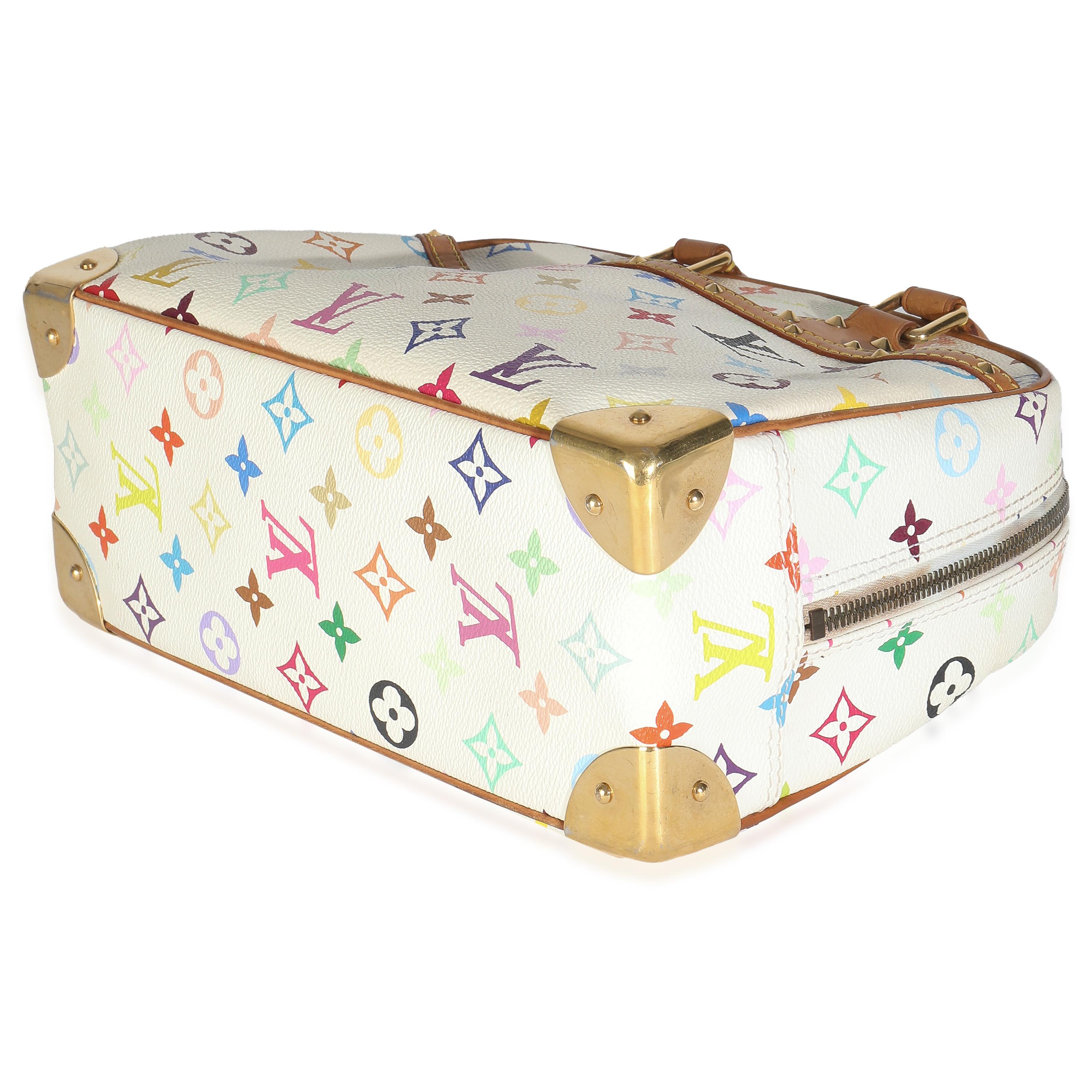 Louis Vuitton White Monogram Multicolor Canvas Trouville en vente 1