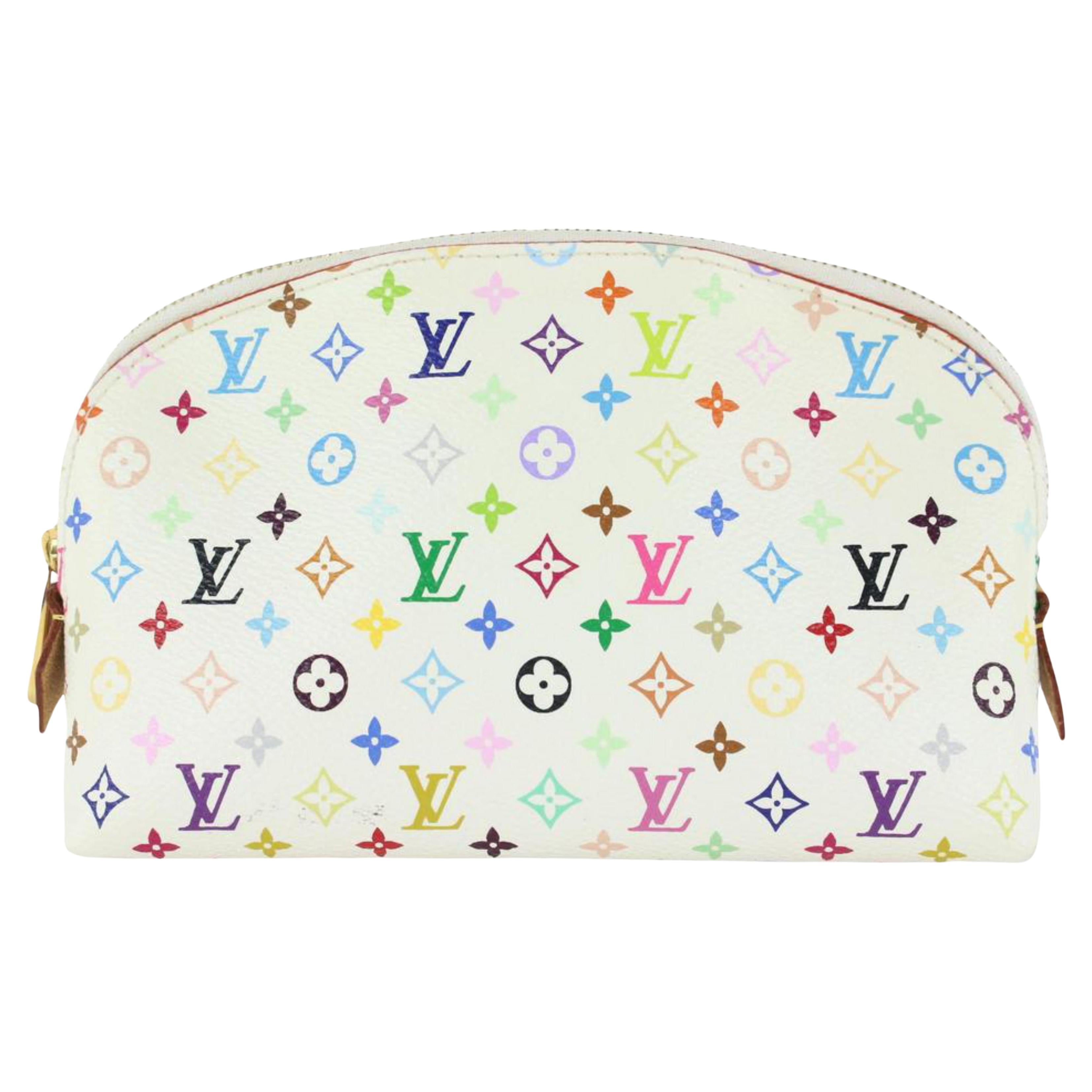 Louis Vuitton Game On White Multicolor Blanc Cosmetic Pouch Round Toiletry  86214 at 1stDibs