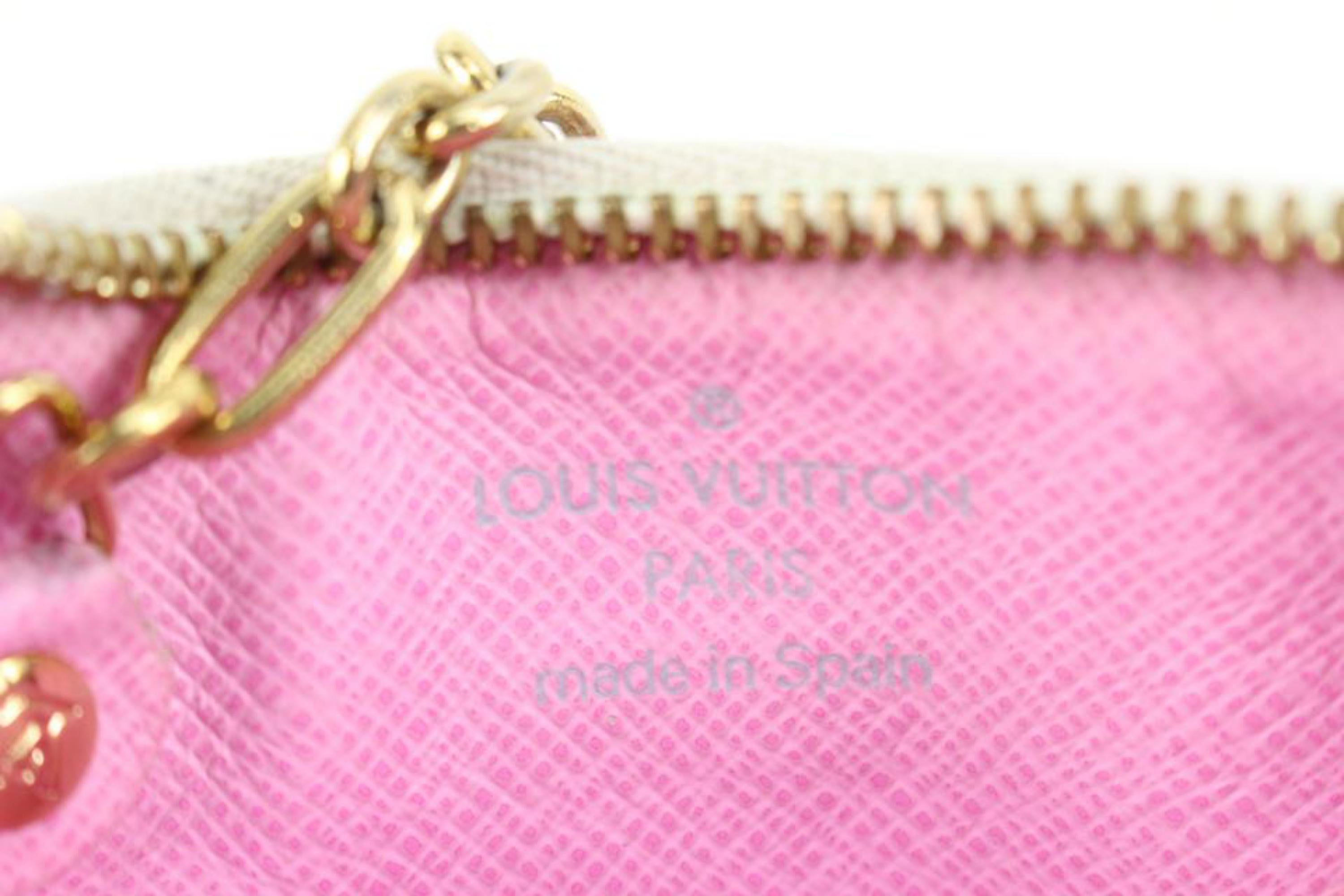 Louis Vuitton White Monogram Multicolor Key Pouch Pochette Cles 14lk426s 4