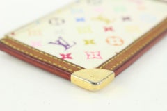 Louis Vuitton White Monogram Multicolor Pochette Cles Key Pouch 9lv1029