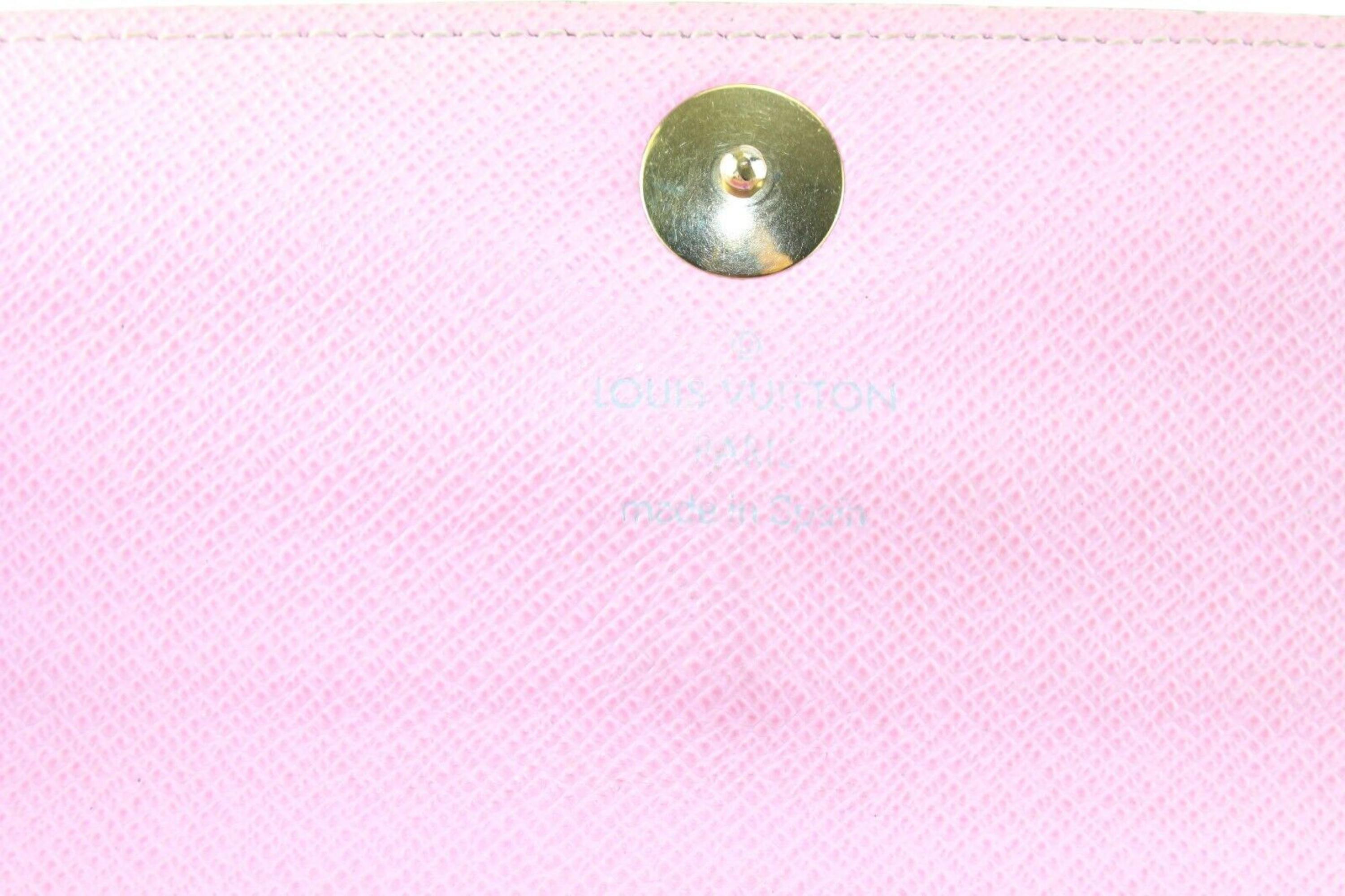 Louis Vuitton White Monogram Multicolor Sarah Flap Wallet Pink 6LV512S For Sale 5