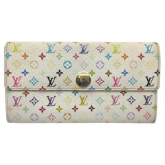 Louis Vuitton White Monogram Multicolor Sarah Wallet Porte Monnaie Credit 862225