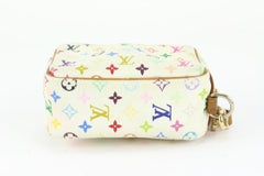 Louis Vuitton White Monogram Multicolor Wapity Trousse Cosmetic Pouch 1029lv35