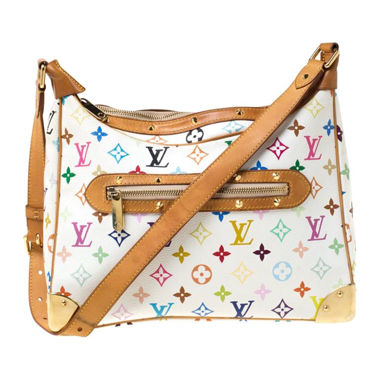 Louis Vuitton White Monogram Multicolore Boulogne Bag