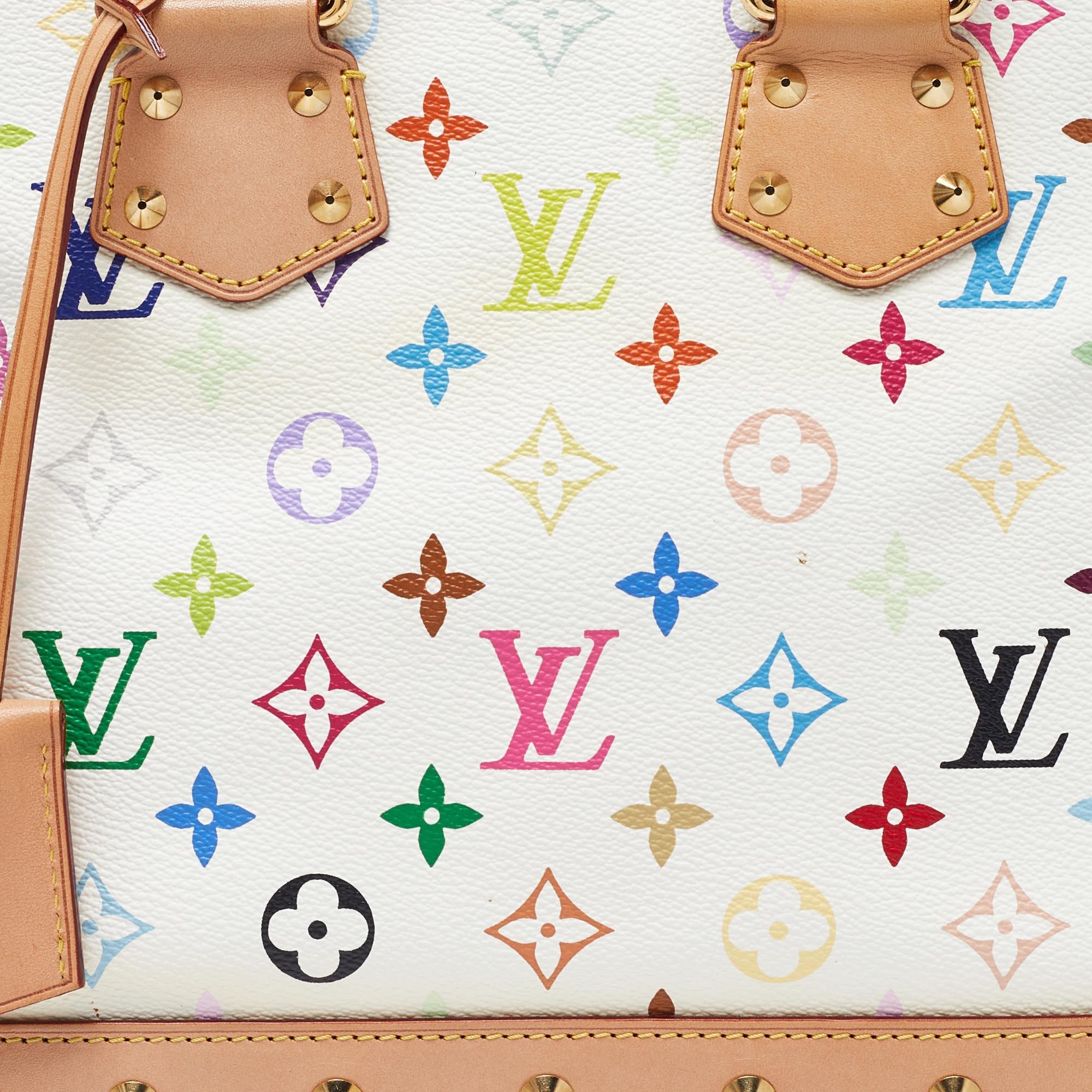 Louis Vuitton White Monogram Multicolore Canvas Alma PM Bag 1