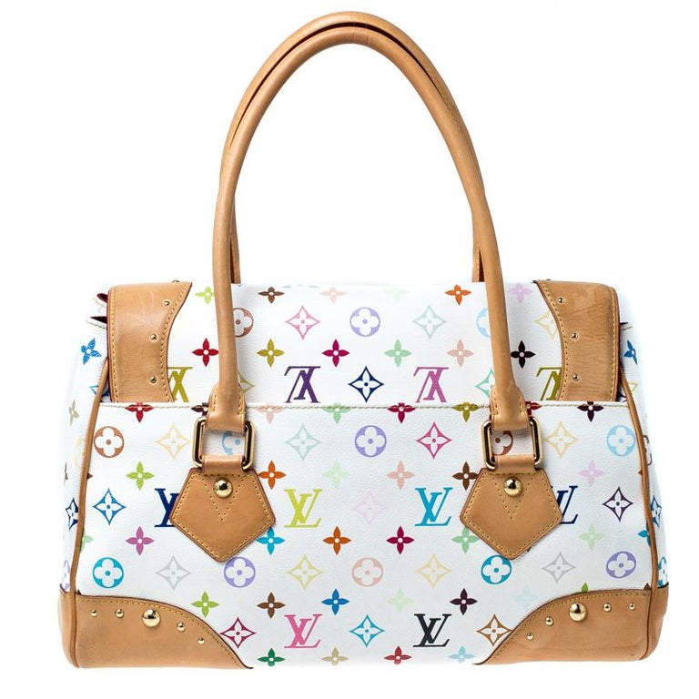 Louis Vuitton White Monogram Multicolore Canvas Beverly GM Bag For Sale at 1stdibs