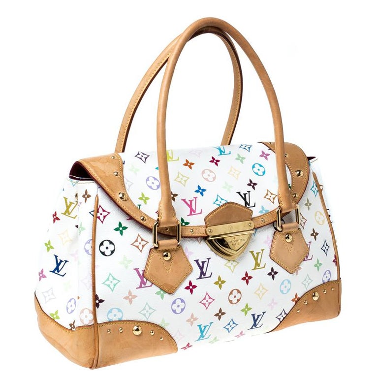 Louis Vuitton White Monogram Multicolore Canvas Beverly GM Bag For Sale at 1stdibs
