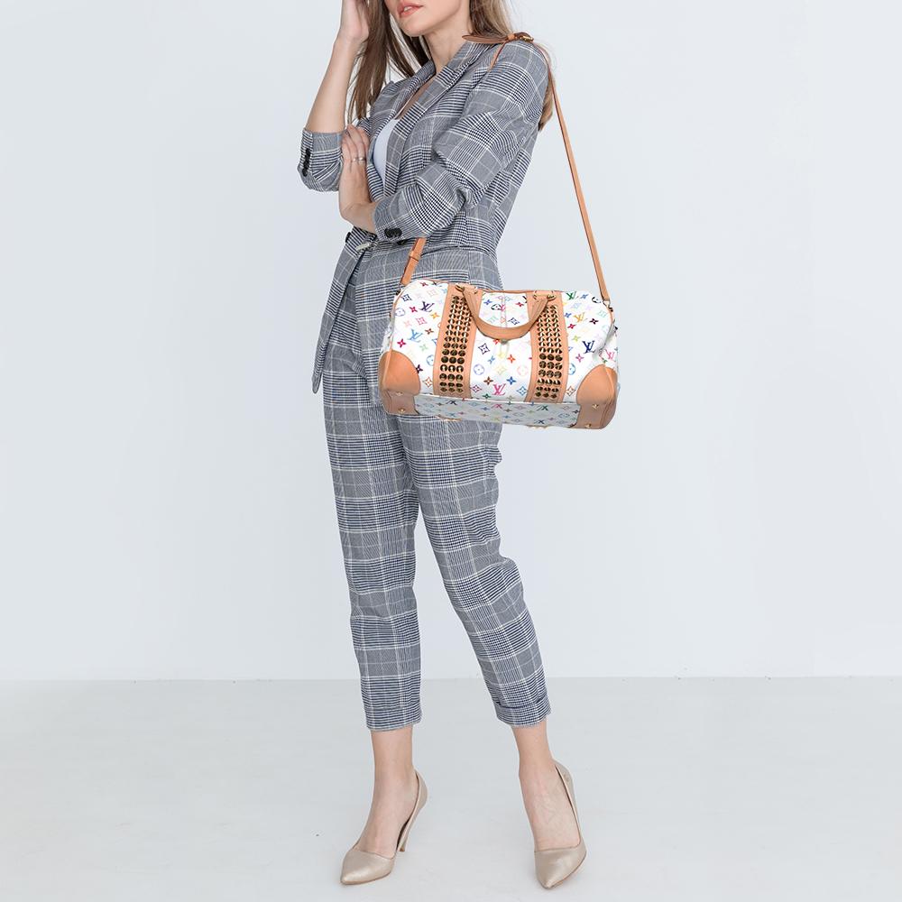 Louis Vuitton White Monogram Multicolore Canvas Courtney GM Bag In Fair Condition In Dubai, Al Qouz 2