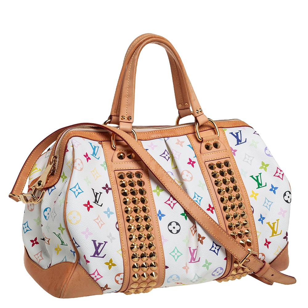 Women's Louis Vuitton White Monogram Multicolore Canvas Courtney GM Bag