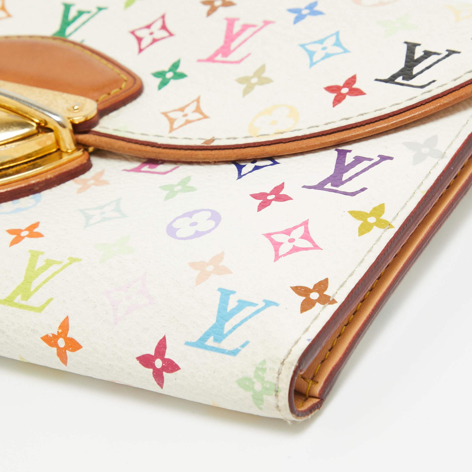 Eugenie-Brieftasche von Louis Vuitton, weißes Monogramm, mehrfarbiges Segeltuch, Eugenie im Angebot 6