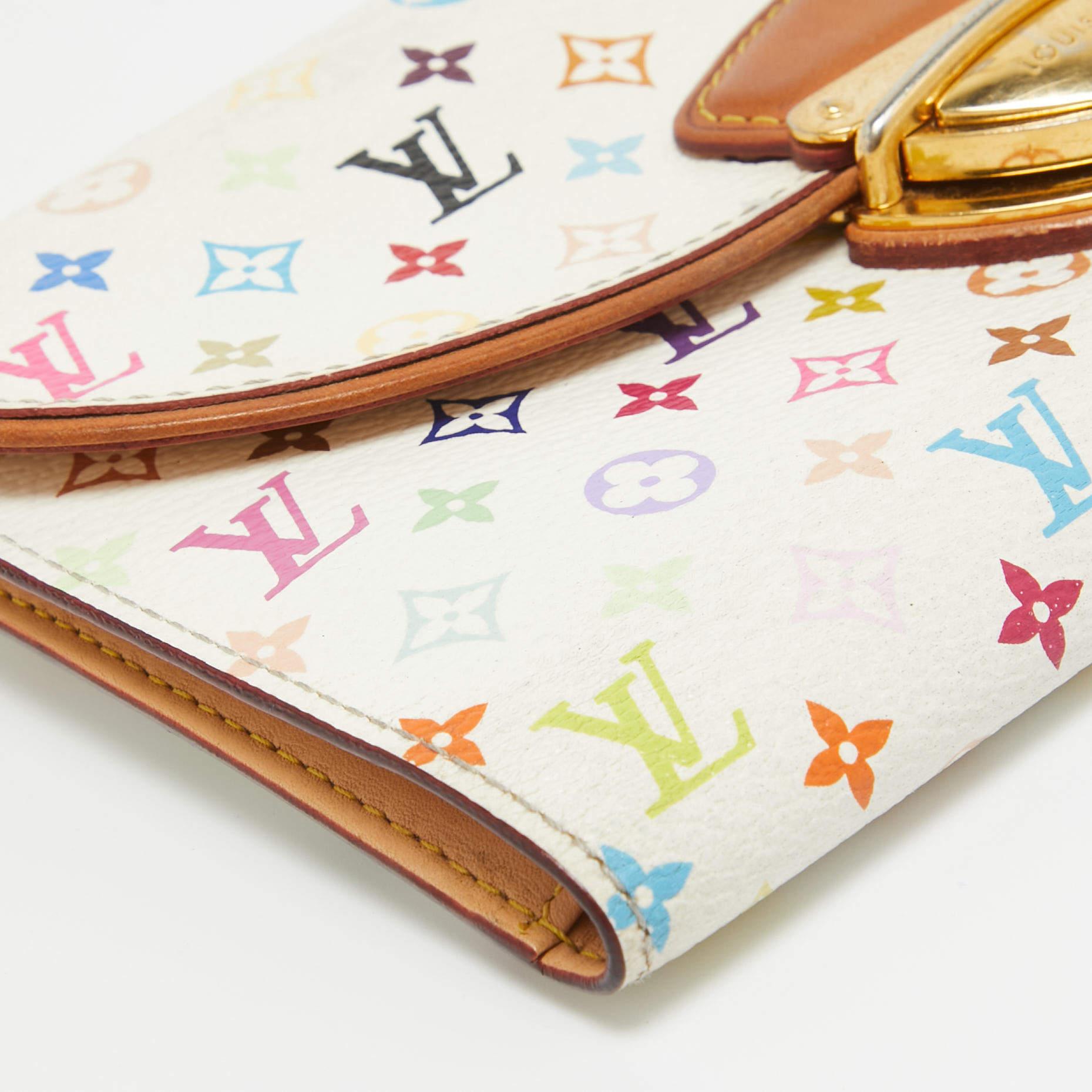 Eugenie-Brieftasche von Louis Vuitton, weißes Monogramm, mehrfarbiges Segeltuch, Eugenie im Angebot 7