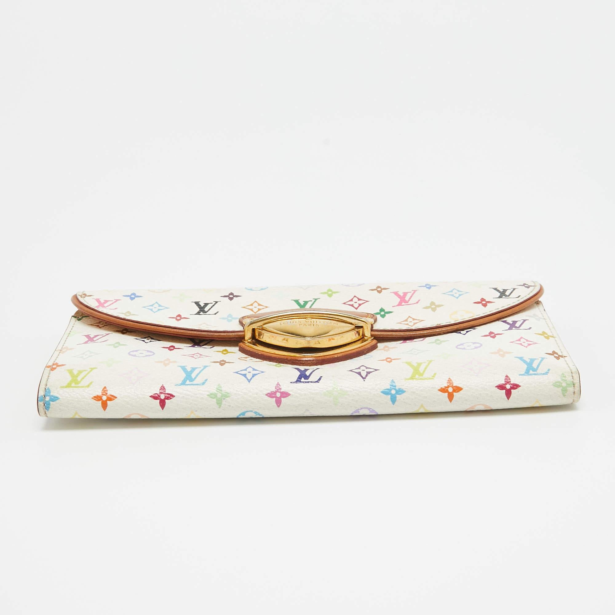 Eugenie-Brieftasche von Louis Vuitton, weißes Monogramm, mehrfarbiges Segeltuch, Eugenie im Angebot 8