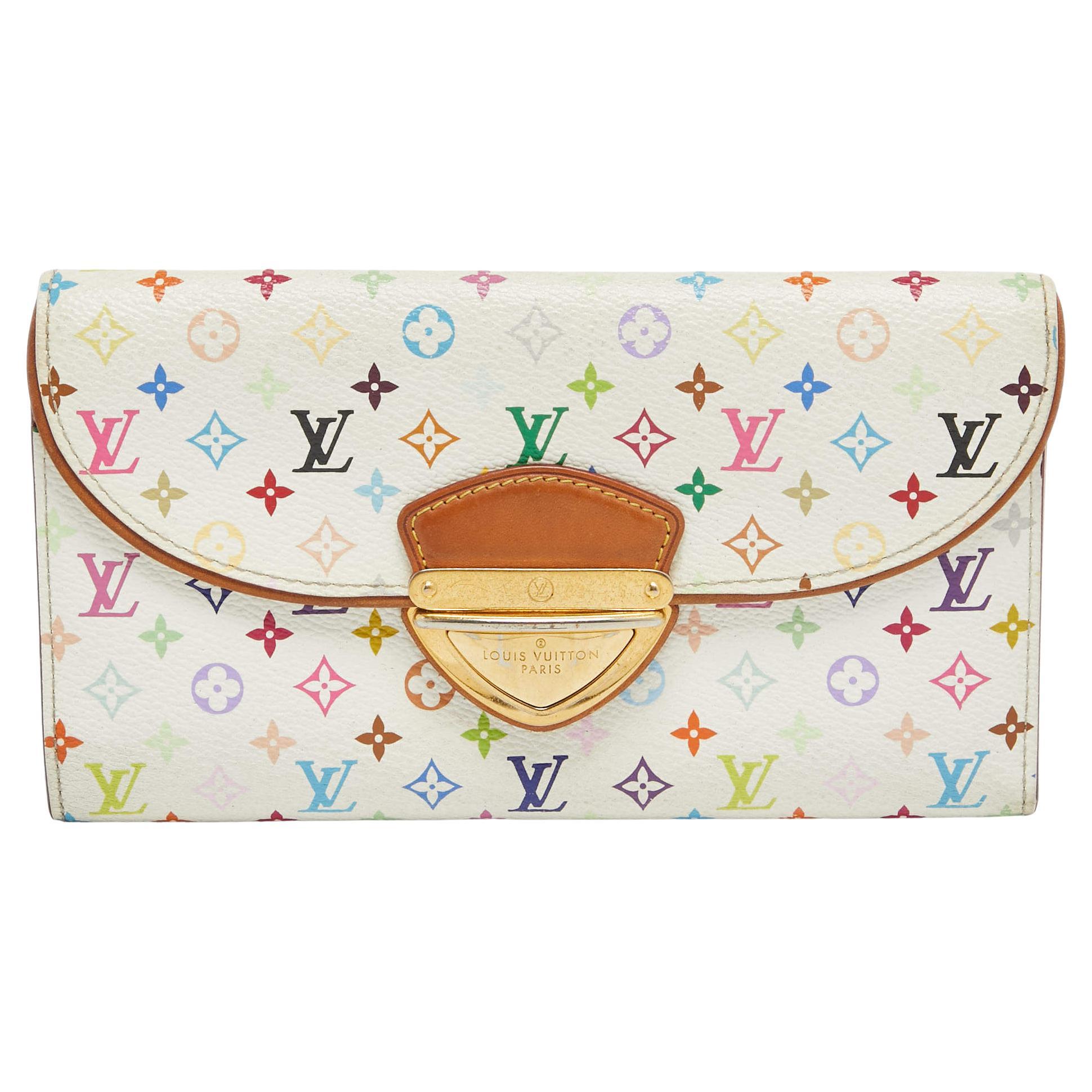 Eugenie-Brieftasche von Louis Vuitton, weißes Monogramm, mehrfarbiges Segeltuch, Eugenie im Angebot