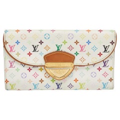 Eugenie-Brieftasche von Louis Vuitton, weißes Monogramm, mehrfarbiges Segeltuch, Eugenie