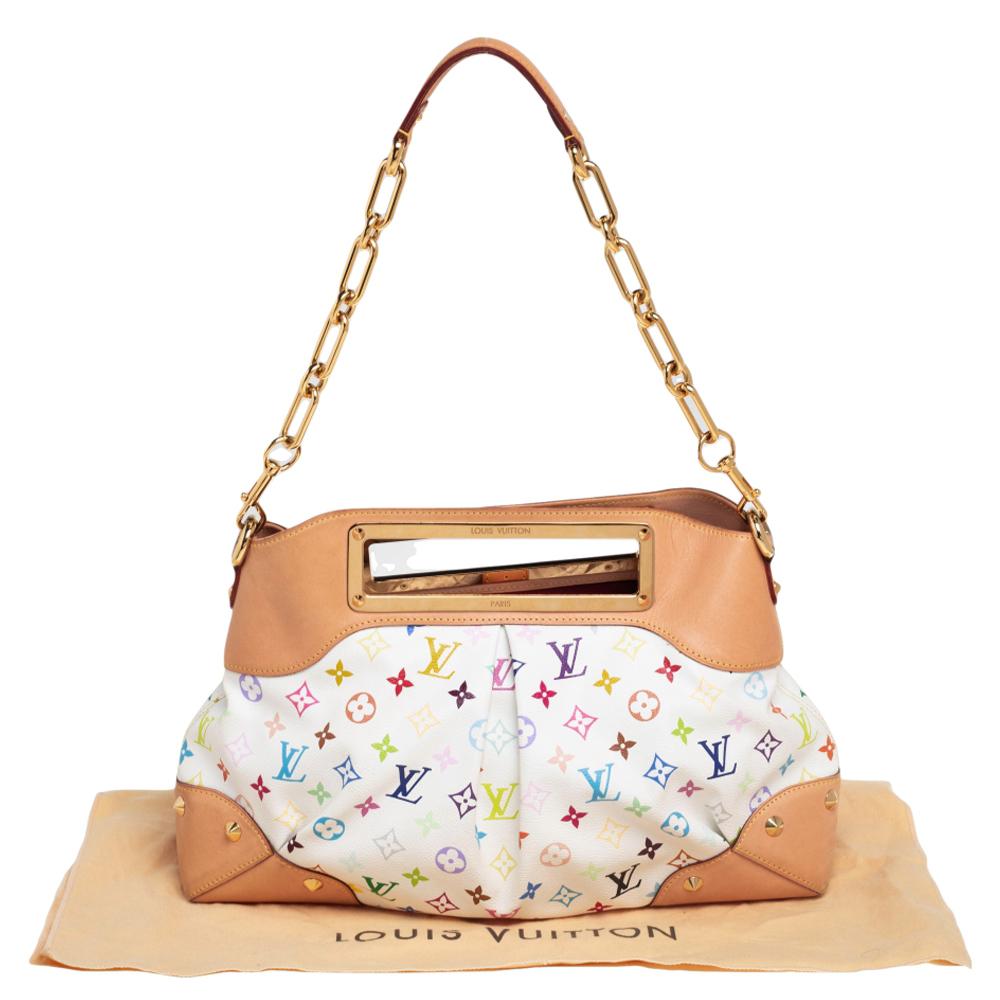 Women's Louis Vuitton White Monogram Multicolore Canvas Judy GM Bag