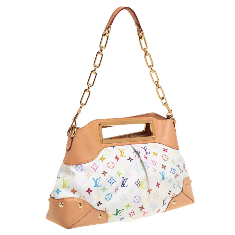 Louis Vuitton White Monogram Multicolore Canvas Judy GM Bag 1