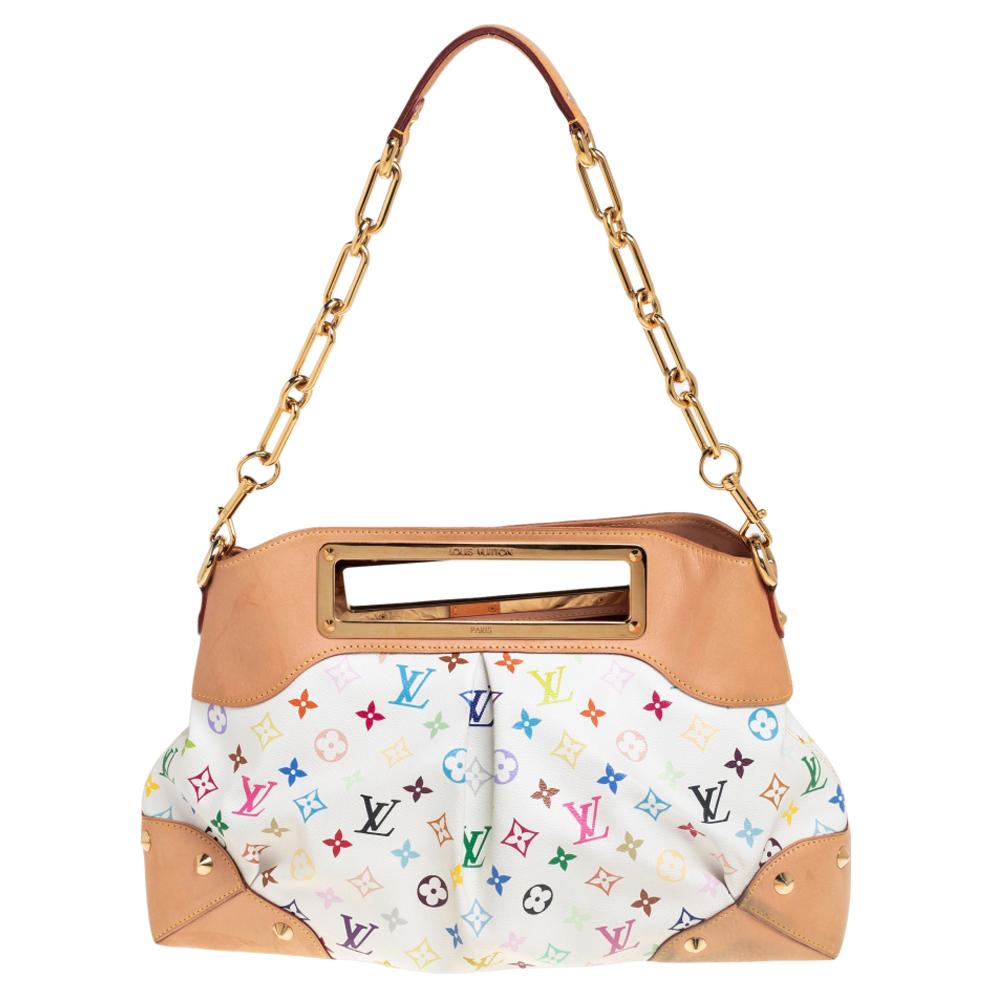 Louis Vuitton White Monogram Multicolore Canvas Judy GM Bag 2